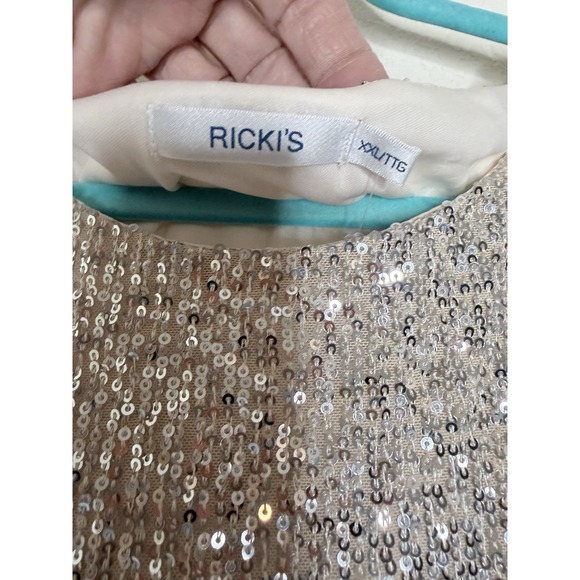 Rickis Sequin Dress Womens 2XL Gold Shimmer Sparkle Glam Party Event NWT$79 - Picture 2 of 16